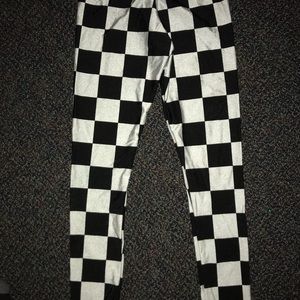 Eat Sleep Rave checked leggings